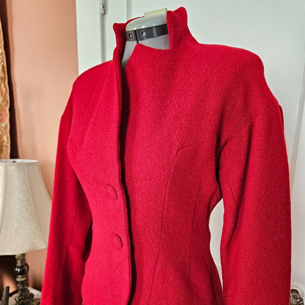 Vintage Red Wool early 1950's Handmade Suit
